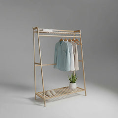 Organizador Perchero Estantes Bambu Variable De Alturas Marrón