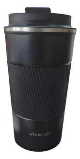 Vaso Termico Acero Inox C/tapa Frio Calor Vivendi Negro Cts Negro Lisa