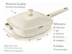 Wok Antiadherente Con Tapa Carol Tiza Mod.12026 Tiza