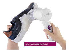 Cepillo Eléctrico Limpia Prendas Y Zapatillas 5 En 1 Atma Lz1223pi Recargable Por Usb Blanco