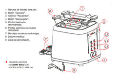 Tostadora Liliana Retrostyle At932 Color Negro