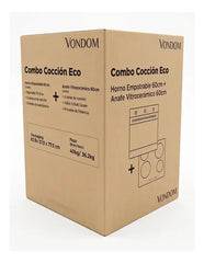 Combo Cocción Eco Vondom Horno Empotrable + Anafe Vitro 60cm Negro