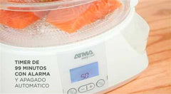 Vaporera Digital Atma Va8121 900w Timer 3 Bandejas Alarma Color Blanco