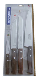 Juego 4 Cuchillos Tramontina 22299/041 Pan Legumbres Carne Marrón
