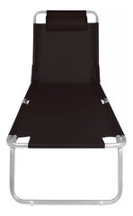 Reposera Cama Plegable Reclinado Aluminio Botafogo Negra Cts Negro