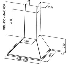 Extractor Purificador De Pared De Cocina Spar Prima 90cm Cts Acero