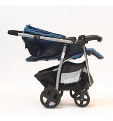 Cochecito De Paseo Bebesit 1390d Azul Manillar Rebatible Cts - Azul - Plateado