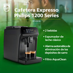 Cafetera Espresso Automatica Philips Serie 1200 Ep1220/02 Negro
