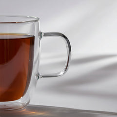 Taza Vidrio Café Doble Pared Con Asa 2 Unidades Carol 350cc Vidrio Doble Asa