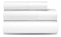 Juego Sabanas Cannon Classic Twin Blanco Raya 1 Plaza 1/2 Blanco Rayas