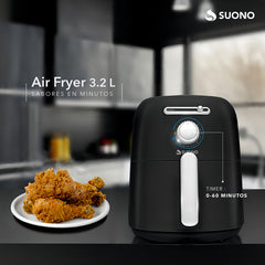 Freidora De Aire Suono Air Fryer Mecánico 3.2 L 1450w Color Negro