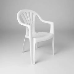 Silla Plastica Apilable Interiores Exteriores Tm Eco H:100kg Blanco Lisa
