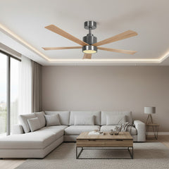 Ventilador De Techo Con Luz Liliana Vthm935r 1.35 M 50 Gris Oscuro Marrón Madera 5