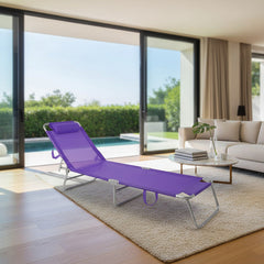 Reposera Cama Plegable Reclinable Aluminio Botafogo Violeta Violeta