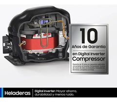 Heladera Samsung Rt47cg6722s9 Inox Inverter 457L Dispenser
