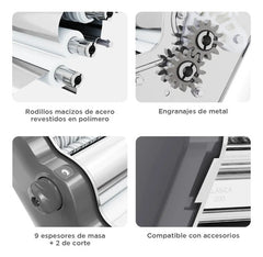 Máquina de Pasta Pastalinda Clásica 200 Gris Acero Inoxidable
