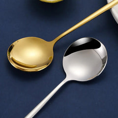 Set De Cubiertos Tm X 24 Piezas Acero Inox Dorado Negro Cts Negro