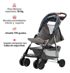 Cochecito Con Huevito - Travel System Eos 1337 - Bebesit Color Gris Oscuro Chasis Negro
