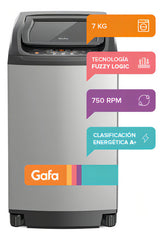 Lavarropas Carga Superior Gafa Fuzzyfit 7kg Plata Color Gris