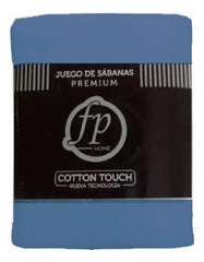 Juego Sabanas Twin Fp Home Premium 300 Hilos Azul Cts Azul Acero Liso