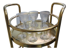 Mesa Carro Bar De Metal 2 Niveles Con Ruedas Tm Dorado Cs Dorado Oscuro