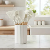 Set De Utensillos Cocina Mango Madera Silicona Carol