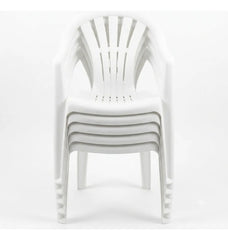 6 Sillas Plasticas Apilables Interiores Exteriores Tm H:100k Blanco Lisa