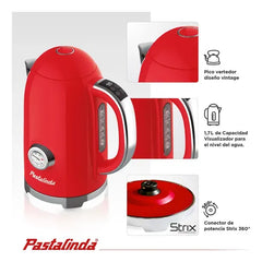 Pava Eléctrica Pastalinda Cucina Bollitore Roja Rojo