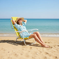 Reposera De 6 Posiciones Bel Sunny Aluminio Pvc Amarilla Amarillo