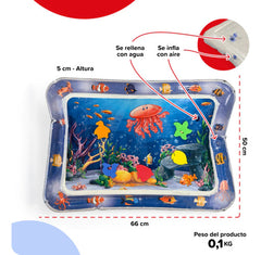 Alfombra De Agua 121-a Bebesit Agua Marina Pvc Bpa Free Celeste