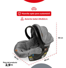Cochecito Paseo Travel System Bebesit 1321tsa Gris H15kg Cts Gris Negro