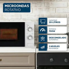 Microondas Philco Rotativo 20 L Blanco