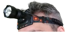 Linterna Minero Vincha De Cabeza Led Usb Bateria De 1 Luz Blanco Negro