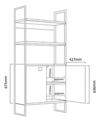 Biblioteca De Hierro Delos Dst22 Roble Nebraska Natural Cts Roble Nebraska Natural C/ Hierro Negro