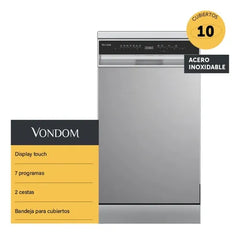 Lavavajillas Vondom Lvj10inox 10 Cubiertos Acero Inox 7 Prog Gris