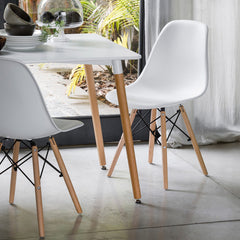 Silla De Comedor Eames Nordica Interior Gardenlife Color Blanco