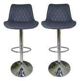 Banquetas Vivendi Negras X2 Altura Ajustable Para Cocina Con Respaldo Y Base Cromada Negro