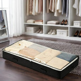 Organizador De Tela Multiuso Bajo Cama Con Visor Y Cierre Negro