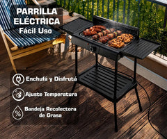 Parrilla Electrica Acero Inoxidable Kanji Brasa 2200 Watts Fácil Limpieza Kjh-be2200sp Negro