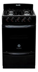 Cocina Escorial Palace Cristal Black 4 Hornallas Gas Natural Negra Negro