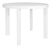Mesa Redonda Plastica Garden Life Guinea Blanca De 90cm Blanco