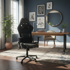 Silla Oficina Gamer Xbox Playstation Color Negro Camuflado Negro Cuero Sintético