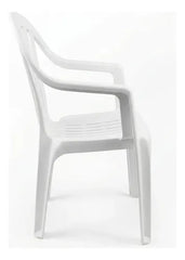 6 Sillas Plasticas Apilables Interiores Exteriores Tm H:100k Blanco Lisa