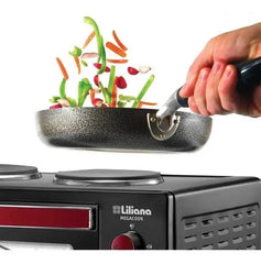 Horno Eléctrico Liliana Megacook Ao160 60l 2 Anafes Superior Negro