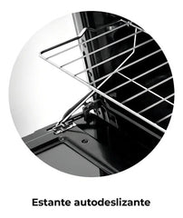 Horno Eléctrico Longvie He1900 Empotrable De 56 L Con Convección Y Grill Acero Inoxidable