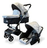 Coche Cuna Bebesit 1365tsd Gris Claro 3en1 Travel System Cs Gris
