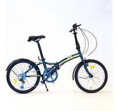 Bicicleta Plegable Randers Rodado 20 Shimano 7 Velocidades Color Azul