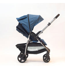 Cochecito Travel System Azul Con Manillar Rebatible