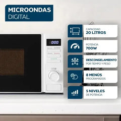 Microondas Digital Philco 20 L Blanco