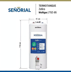 Termotanque Multigas Señorial Tszp1-85 Zafiro Color Blanco 85 Litros